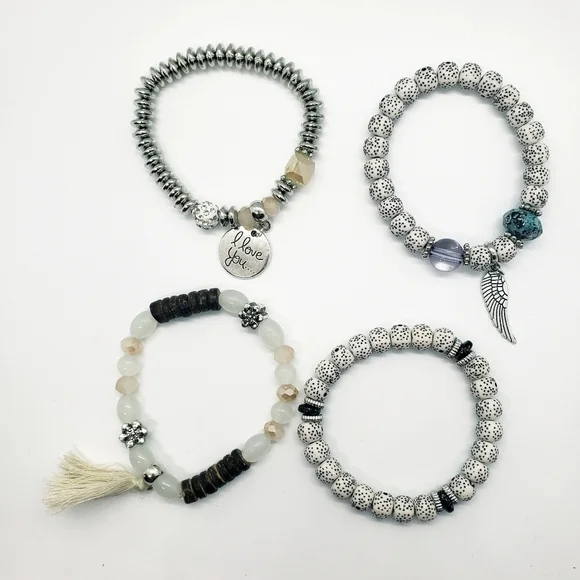 Beaded Multi-layer Bracelet With Tassel 4 Bracelet Set - Picture 7 of 11